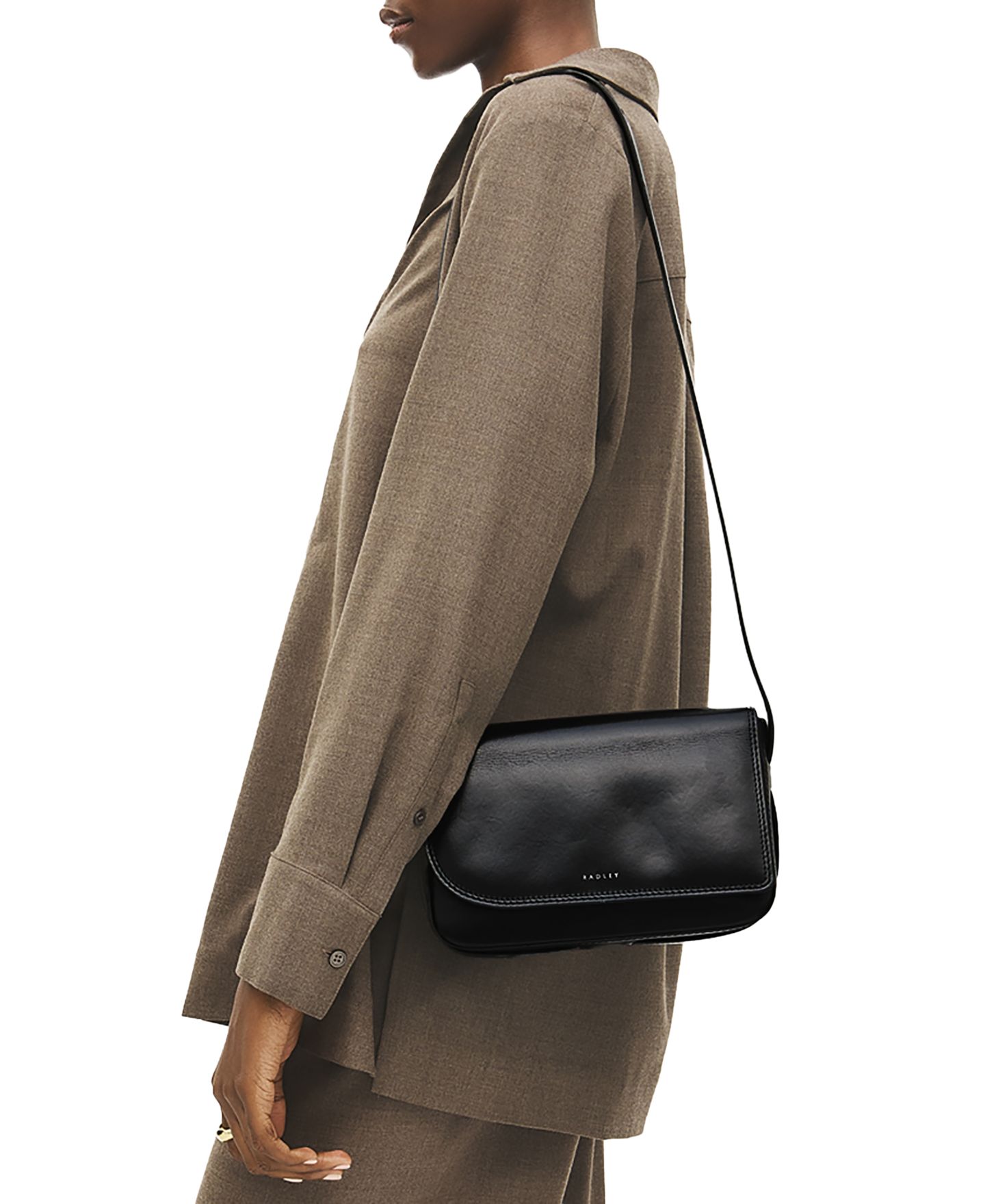 Женская сумка Radley London Pocket Street Small Leather Flapover Crossbody, цвет: Чёрный — фото 3