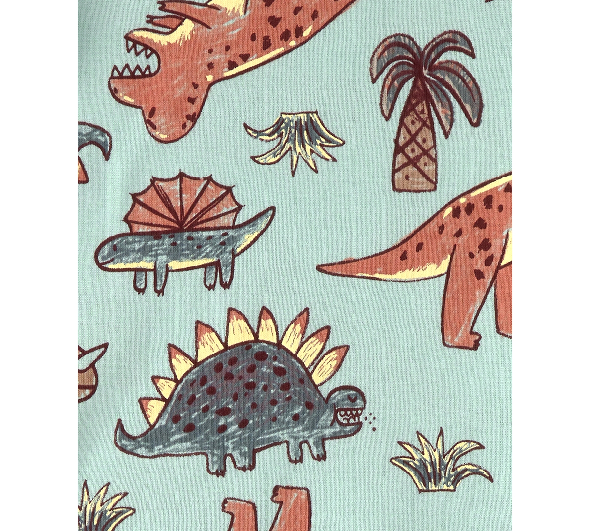 Carter's Boys' Toddler 2T-5T Dinosaur Print Top and Pajama Pants, 4-Piece Set