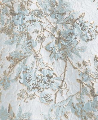 Plus Size V-Neck Glitter Brocade Long Ball Gown