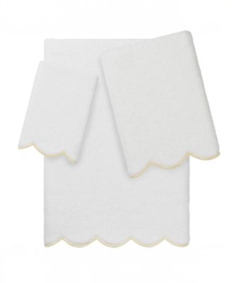 Adornia Scallop Cotton 3-Pc. Towel Set