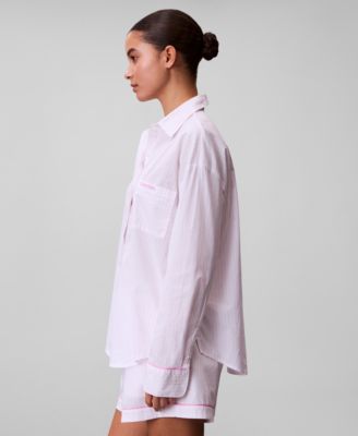 Women's Poplin Button-Down Pajama Shirt