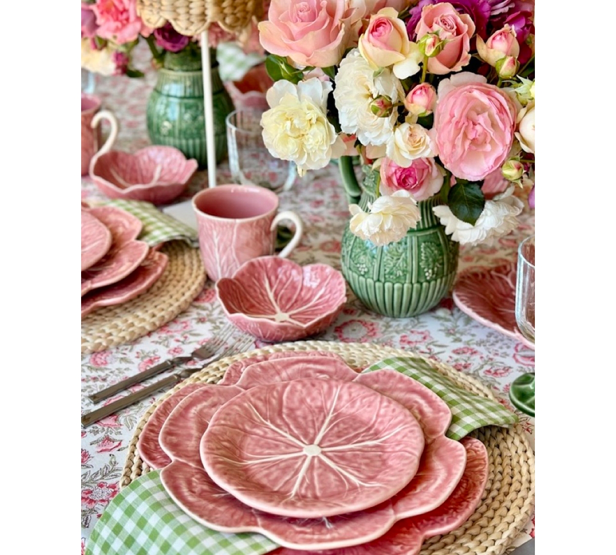 Bordallo Pinheiro Cabbage Mugs, Set of 4