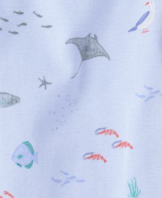 Baby Boys' Sea Animal Print Bodysuits and Pants, 3-Piece Set