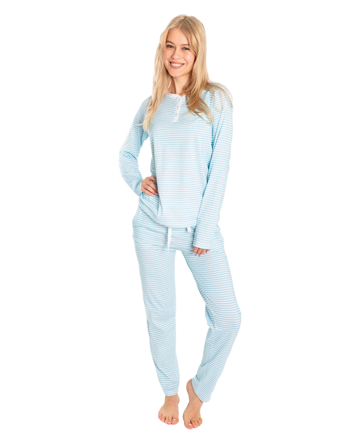 Sant and Abel Women's Organic Cotton Jersey Two Piece Long Sleeve Pajama Set
