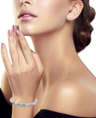 2-Pc. Freshwater Pearl Bracelet and Stud Earrings Set