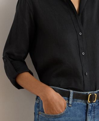 Petite 100% Linen Relaxed-Fit Shirt