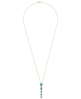 London Blue Topaz (2 ct. t.w.) Drop Pendant Necklace in 14k Yellow Gold
