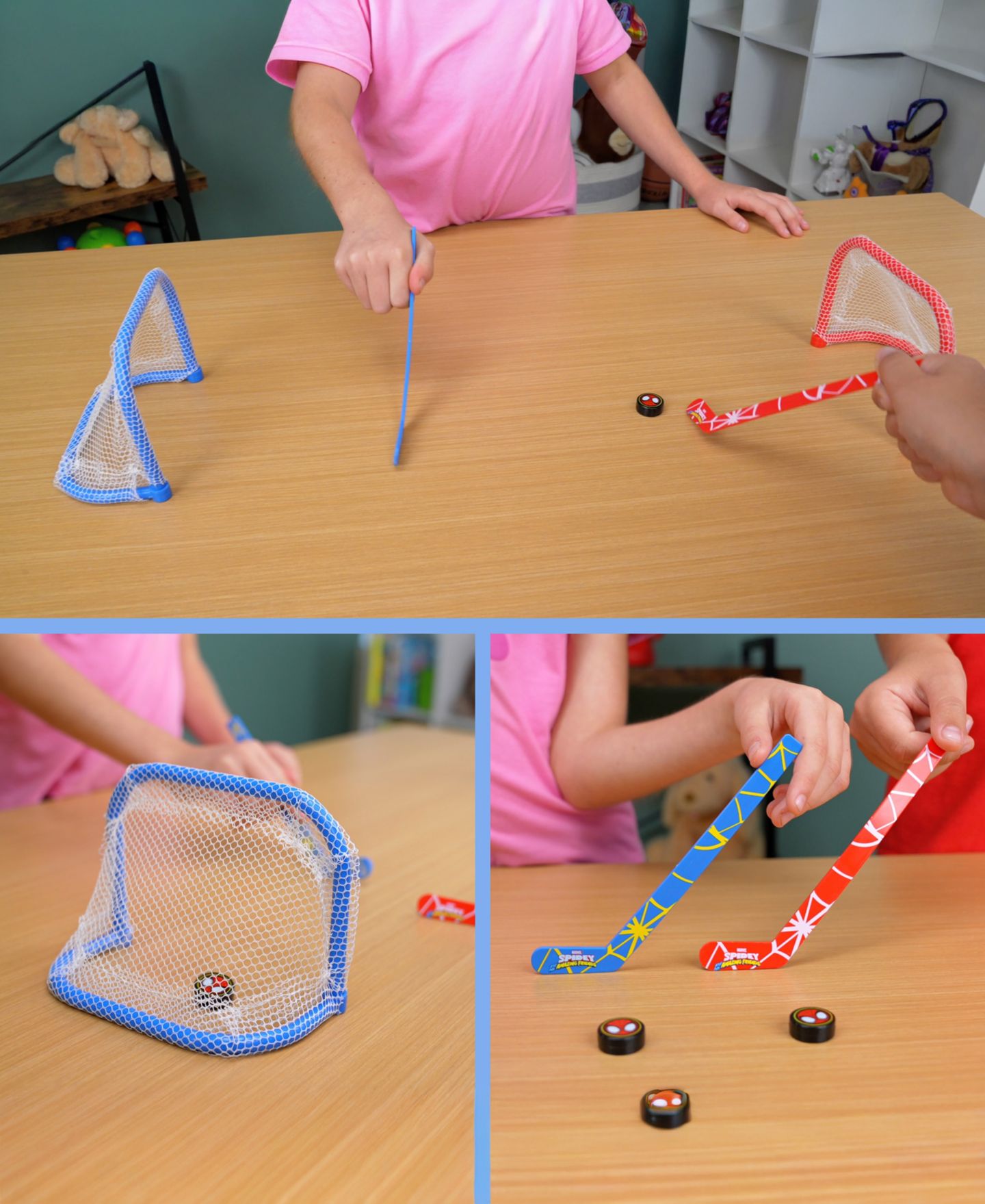 Детские игрушки World Tech Toys Spidey and His Amazing Friends Mini Tabletop Hockey Set — фото 2