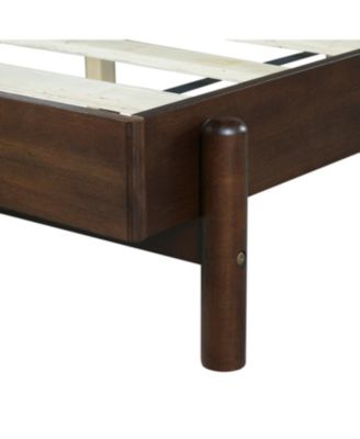 Modern King Bed Frame Set with 2 Nightstands, Light Gray Wood Platform Bed