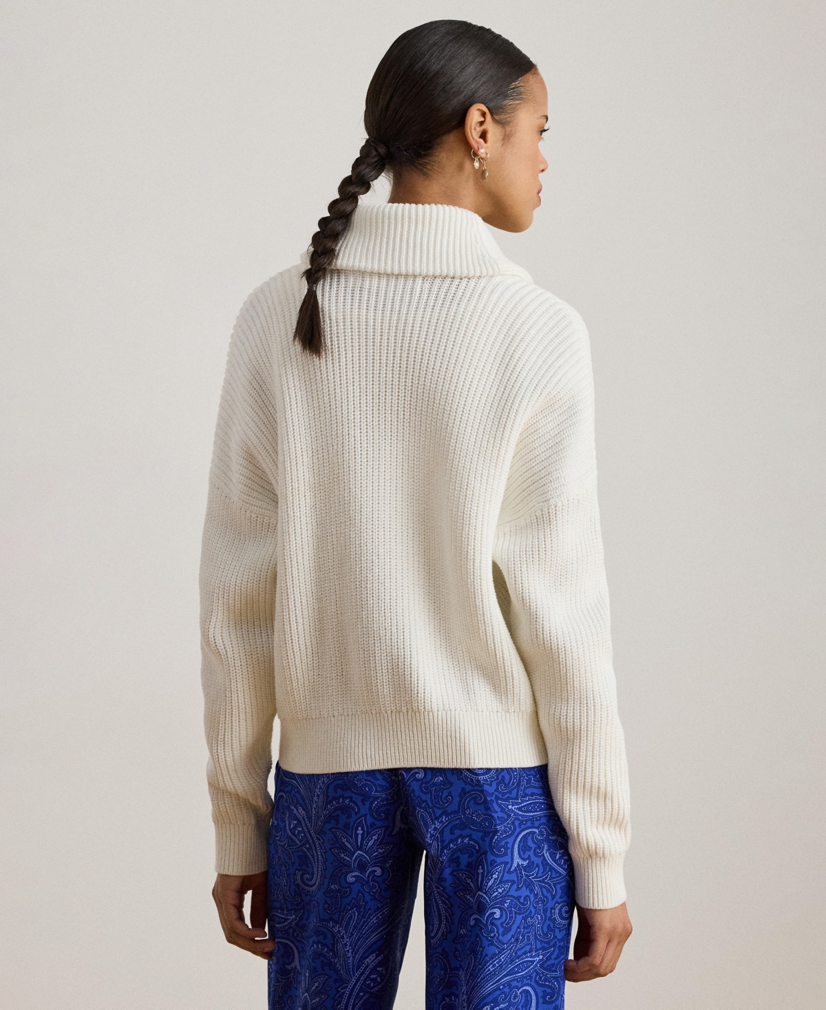 Lauren Ralph Women's Rib-Knit Shawl-Collar Toggle Cardigan