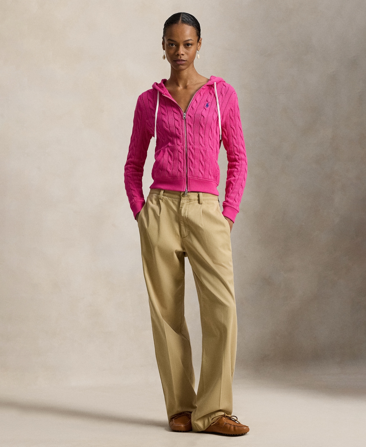 Polo Ralph Lauren Women's Cable-Knit Full-Zip Hoodie