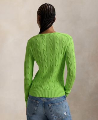 Women's Cable-Knit Cotton Crewneck Sweater