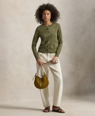 Women's Crewneck Button-Up Cardigan Sweater