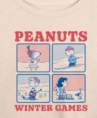Plus Size Peanuts Winter Games Word Art Pullover T-shirt