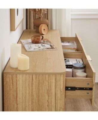 Streamdale Modern 6-Drawer Dresser, Wide Chest, Walnut