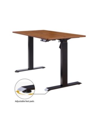 Electric Standing Desk, Adjustable Height, 24x48, Black Frame/Mahogany Top