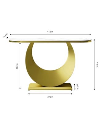 Premium Faux Marble Console Table with Gold Base (120cm/47in