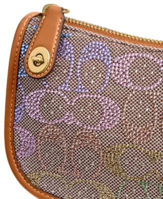 Swinger Small Crystal Signature Jacquard Shoulder Bag 20