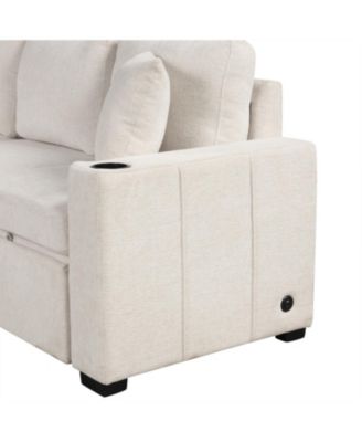 107" Sectional Sofa Bed U-Shape