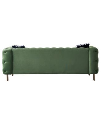Chesterfield Modern Tufted Velvet Living Room Sofa 84.25"W Couch Mint Green