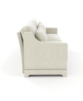 Beige Chenille 2-Seater Sofa with Lumbar Pillows