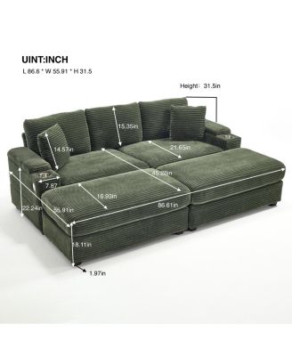 Streamdale Modular Sectional Sofa Bed Set - Green