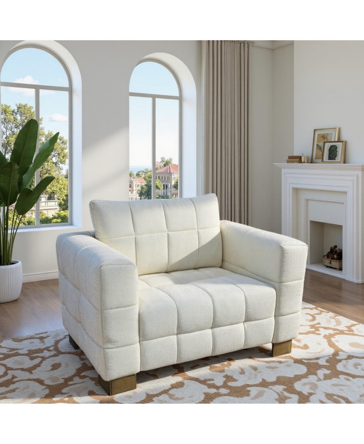 Streamdale Furniture Plush Polyester Sofa: Soft, Spring Seat