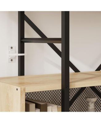 71.3" 6-Tier Bookshelf, Tall Industrial Bookcase with Open Display & Storage Organizer for Home Office