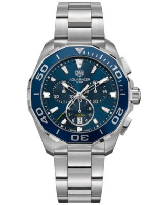 TAG Heuer - Men's Swiss Chronograph Aquaracer Stainless Steel Bracelet Watch 43mm CAY111B.BA0927