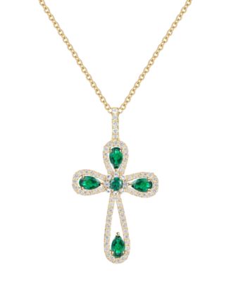 Lab Grown Sapphire (1-1/2 ct. t.w.) Pendant Necklace in Sterling Silver (also available in Ruby and Emerald)