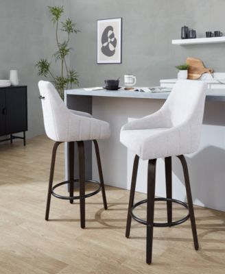 Fabric Hannah Transitional Fixed-Height Counter Stool, Set of 2