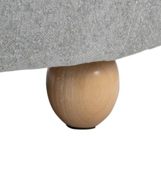 14.75" Fabric Tray Pouf Contemporary Storage Ottoman