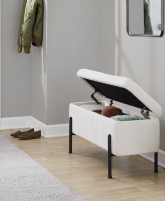 17.25" Fabric Daniella Contemporary Storage Bench