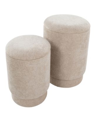 2-Pc. Fabric Marla Upholstered Contemporary Ottoman Set