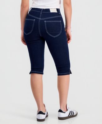 Juniors' Seam Front High-Rise Capri Jeans 