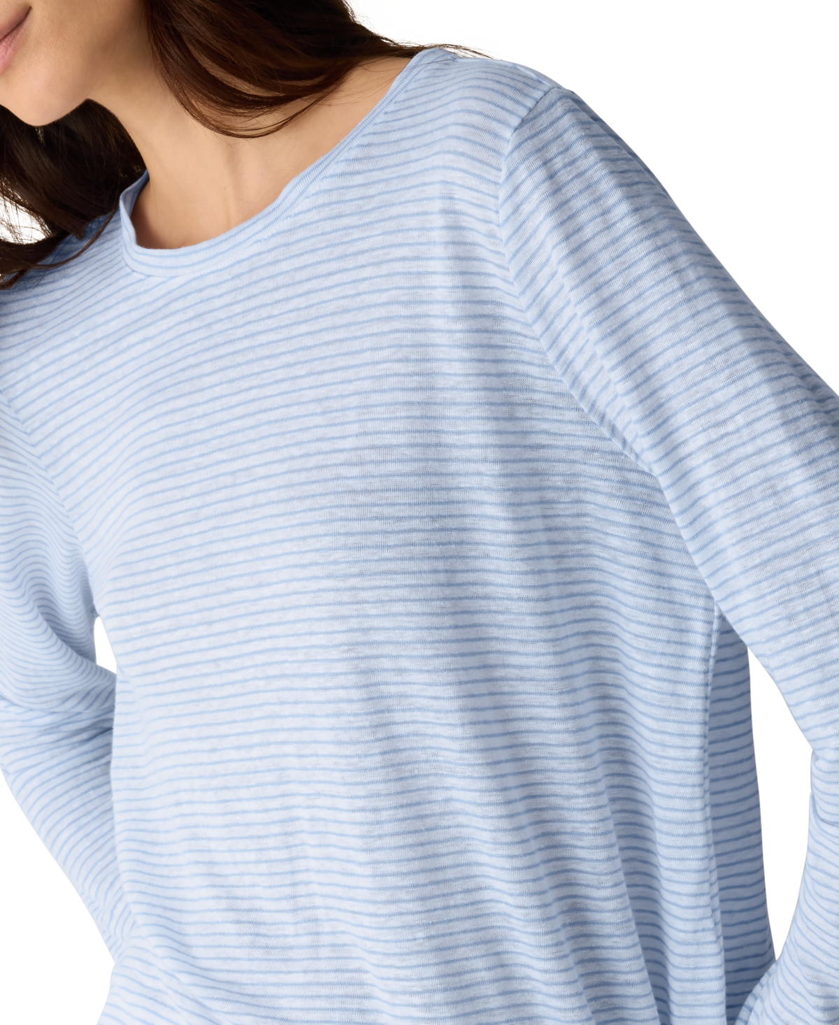 Eileen Fisher Women's Yarn-Dyed Stripe Crewneck T-Shirt, Regular And Petites