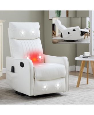 Heat Massage Manual Recliner Chair with Rocker & Swivel