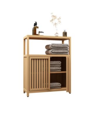 Bamboo Cabinet Floor Storage for Bathroom, Living Room
