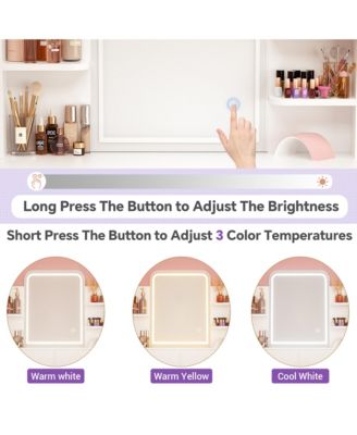 Makeup Vanity with Mirror and Lights, Vanity Table with Drawers