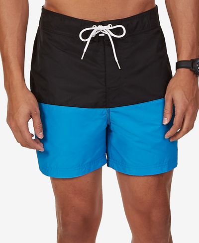 Nautica Men's Pieced Colorblocked Swim Trunks - Swimwear - Men - Macy's