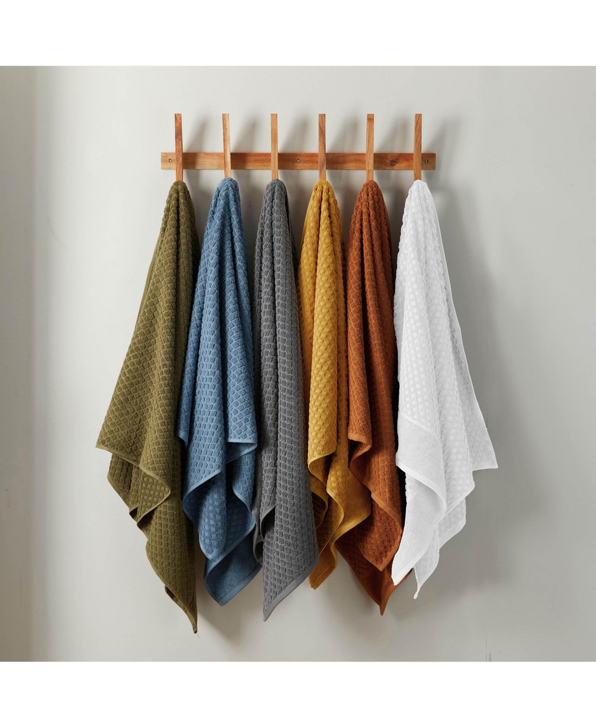 Linery & Co. Quick-Drying Cotton Diamond Waffle Textured 2-Piece Bath Sheet Set