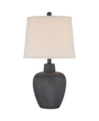 Romeo 23 1/2" High Jar Small Modern Coastal Accent Table Lamps Set of 2 Stone Gray Finish Living Room Bedroom