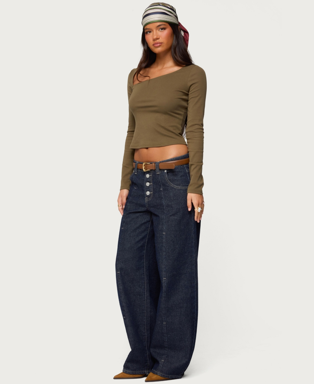 Edikted Women's Rion Asymmetric Long Sleeve Top