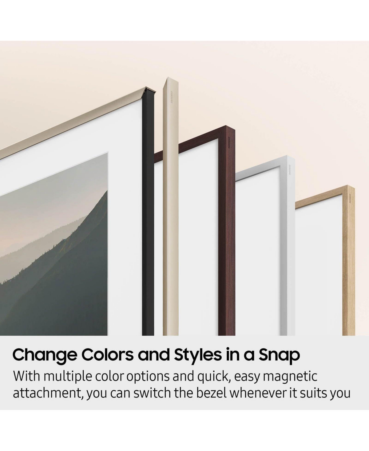 Samsung QN65LS03FAFXZA 65" The Frame Qled 4K Art Mode Smart Tv with a Vg-SCFF65TKBZA Customizable Bezel - Modern Teak (2025)