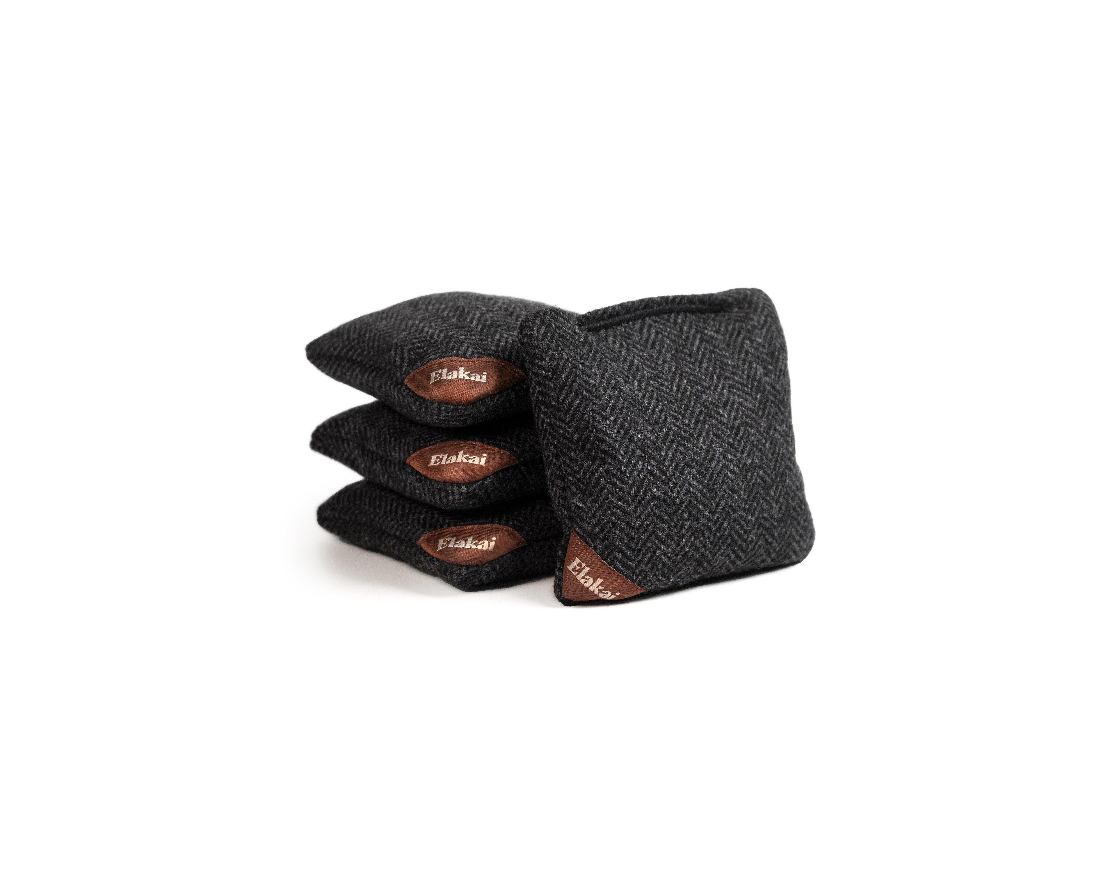 Elakai Herringbone Aviator All-Weather Resin-Filled Regulation-Size Cornhole Bags, Set of 4, Ages 14+