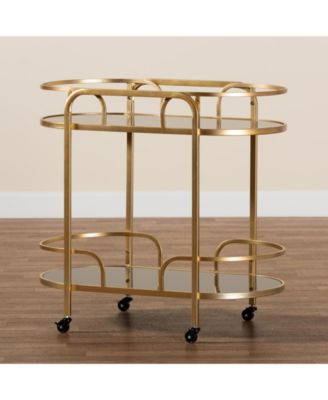 Furniture Leighton 18" Glass Contemporary Wine Cart