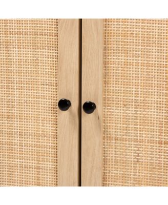 Declan 15.7" Rattan Mid-Century Storage Cabinet