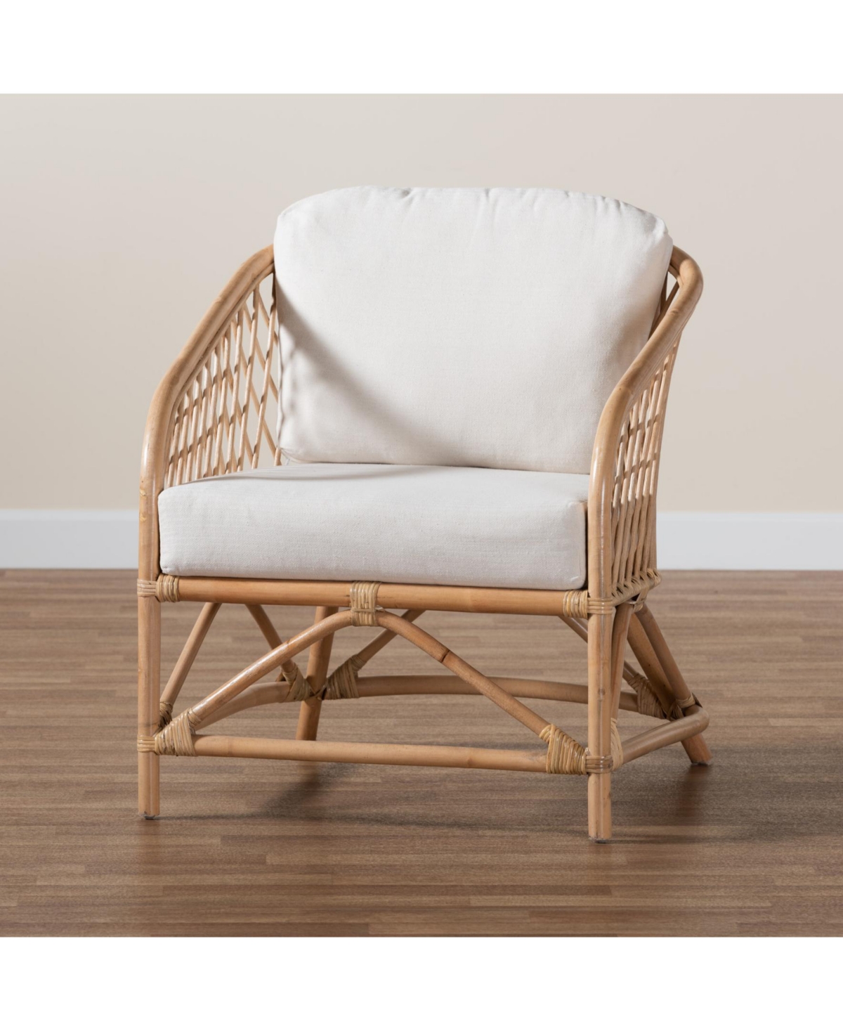 Furniture Patsy 30.7" Rattan Bohemian Armchair