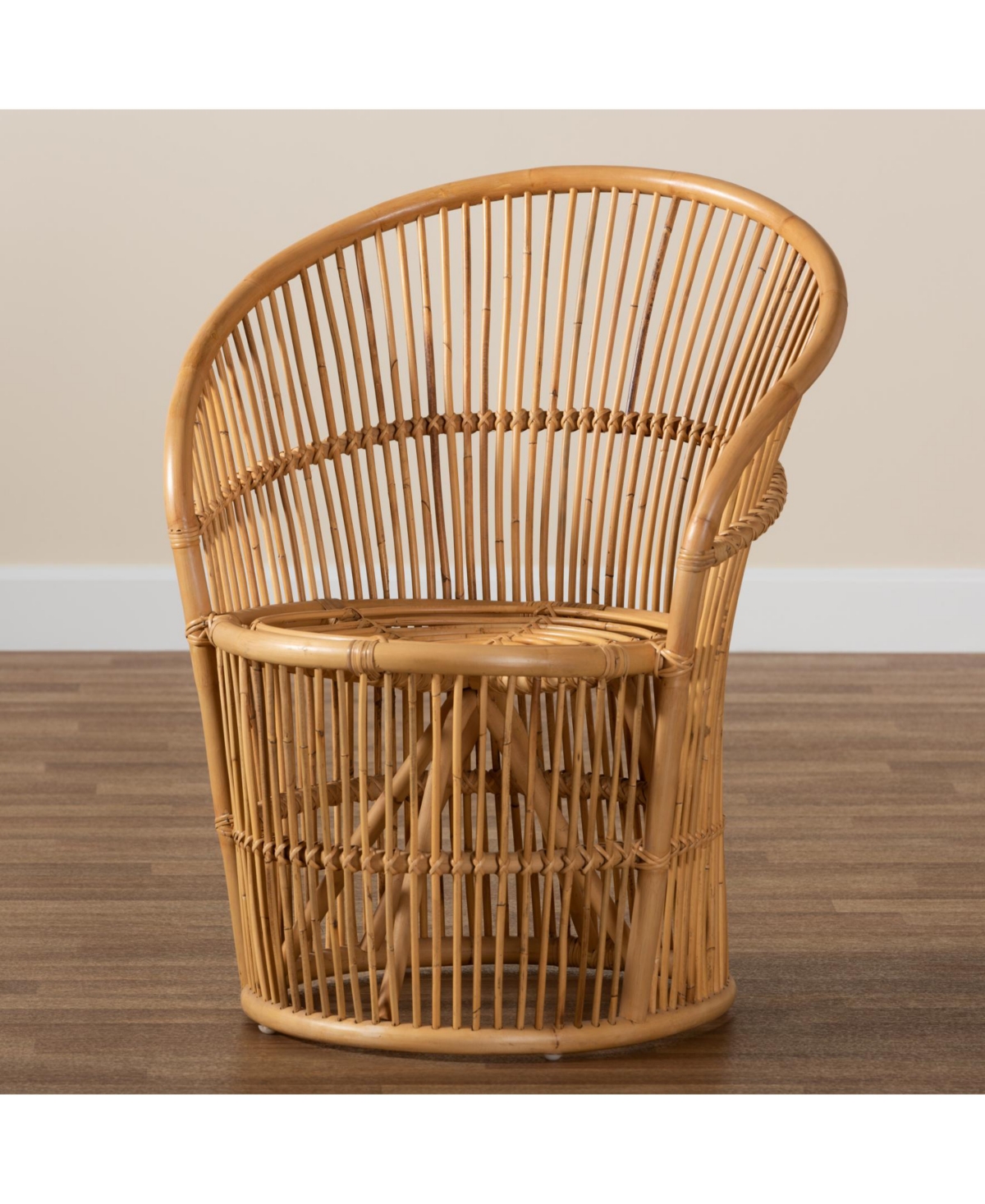 Furniture Narva 31.3" Rattan Bohemian Accent Chair