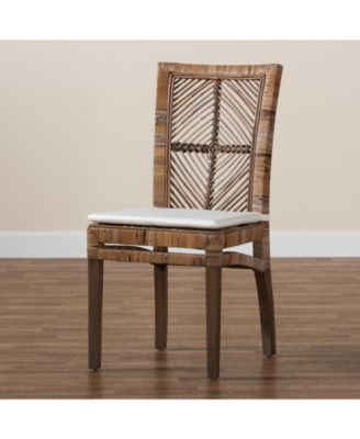 Laluna 21.7" Rattan Bohemian Dining Chair with Cushion